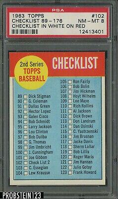 Checklist 89-176 [Checklist in White on Red] #102