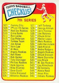 Checklist 507-598 [Large Print on Front] #508