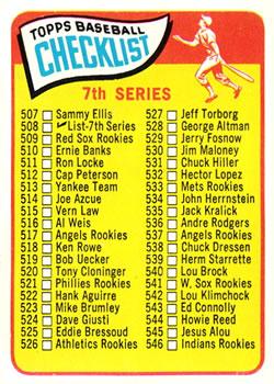 Checklist 507-598 [Small Print on Front] #508