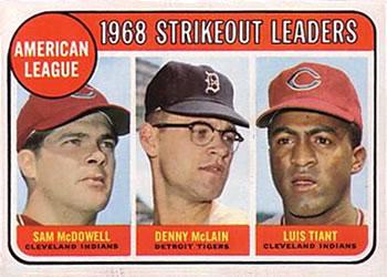 American League 1968 Strikeout Leaders: Sam McDowell / Denny McLain / Luis Tiant #11