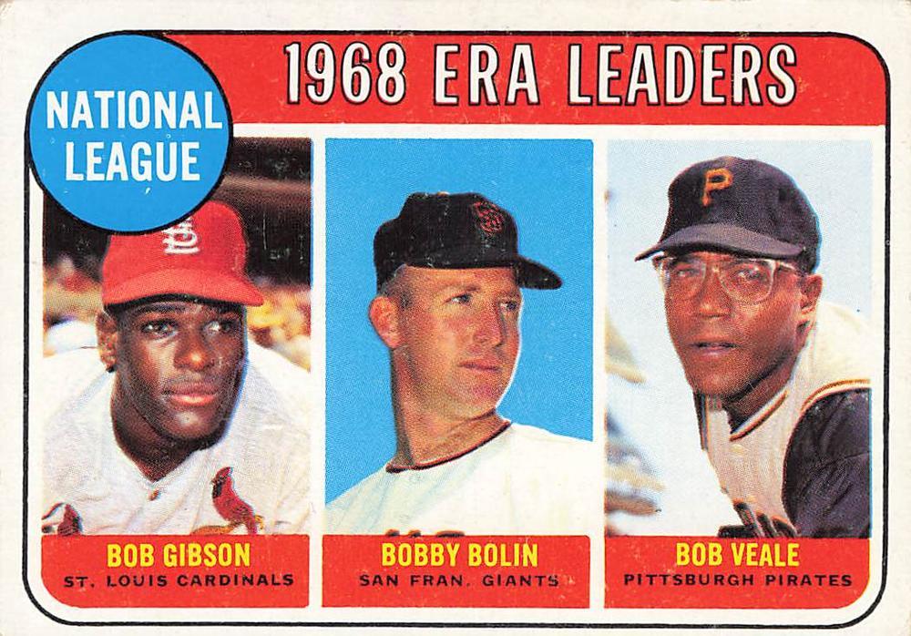 National League 1968 ERA Leaders: Bob Gibson / Bobby Bolin / Bob Veale #8
