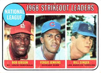 National League 1968 Strikeout Leaders: Bob Gibson / Fergie Jenkins / Bill Singer #12