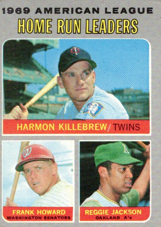 1969 American League Home Run Leaders: Harmon Killebrew / Frank Howard / Reggie Jackson #66