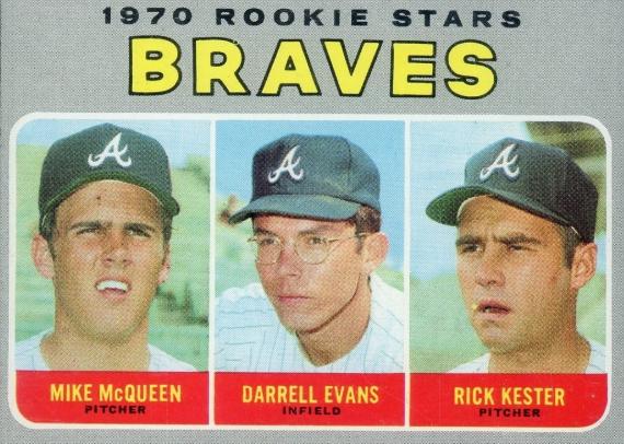 Braves 1970 Rookie Stars: Mike McQueen / Darrell Evans / Rick Kester #621