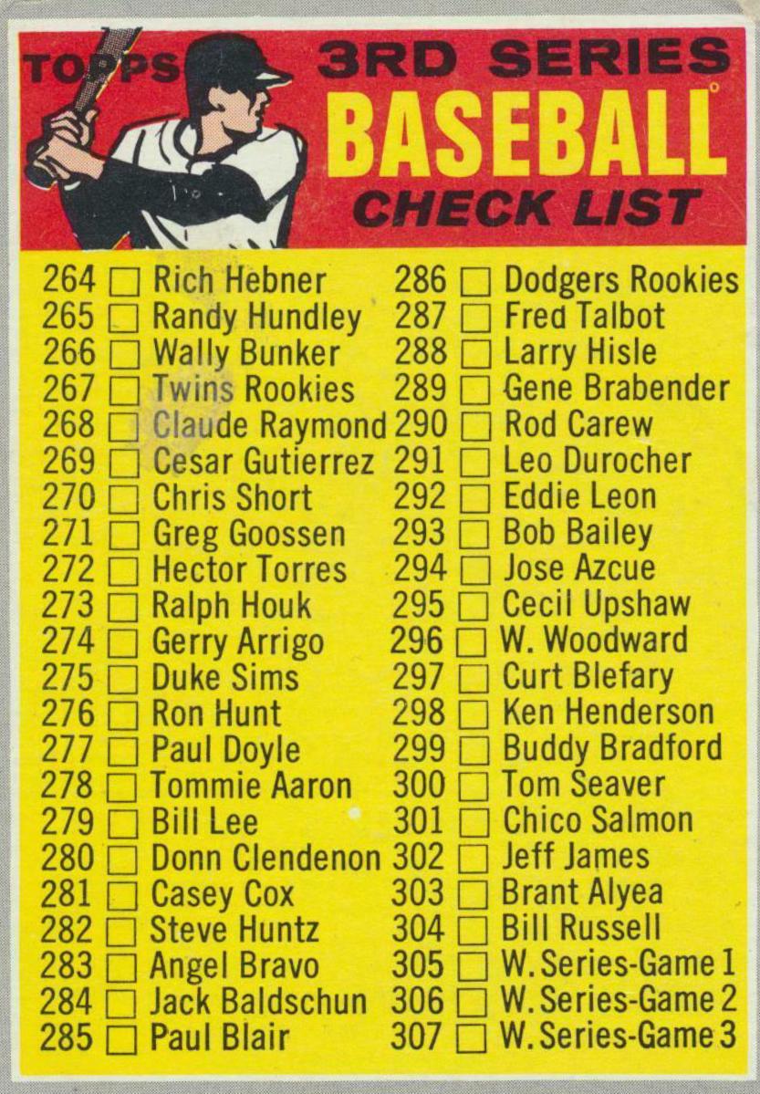 Checklist 264-372 [Brown Bat] #244