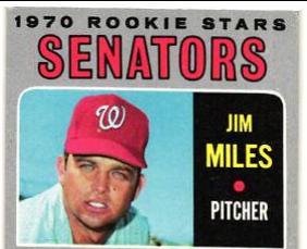 Senators 1970 Rookie Stars: Jan Dukes / Jim Miles #154