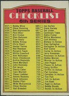 Checklist 657-787 [Copyright on Left] #604