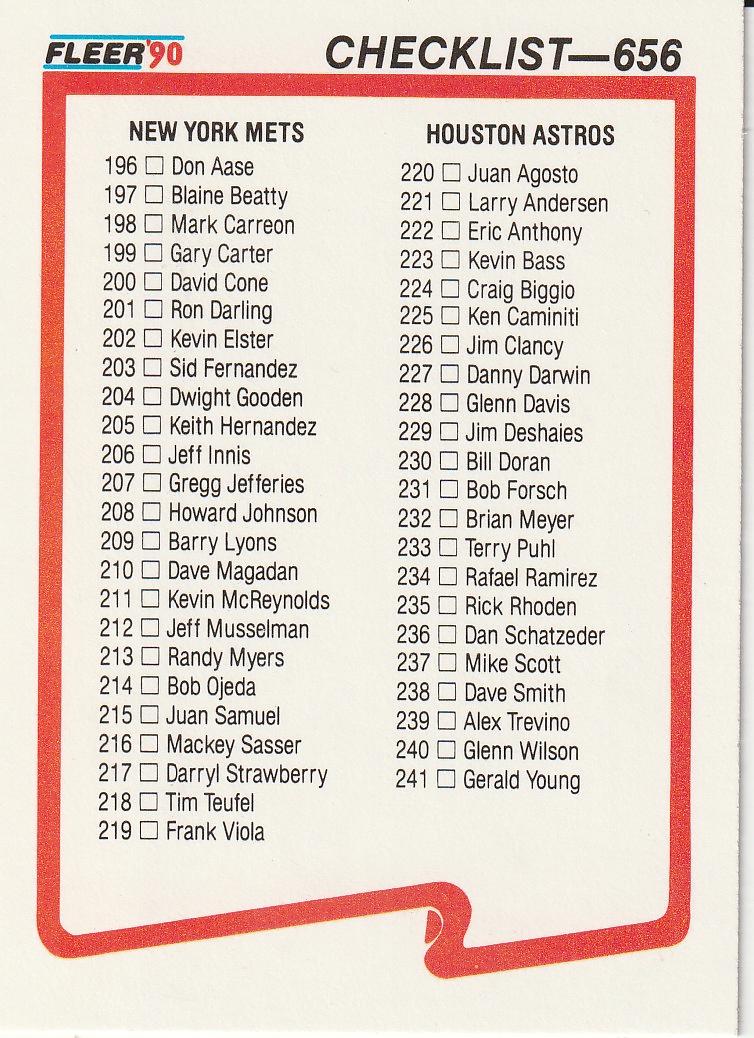 Checklist: Mets / Astros / Cardinals / Red Sox #656