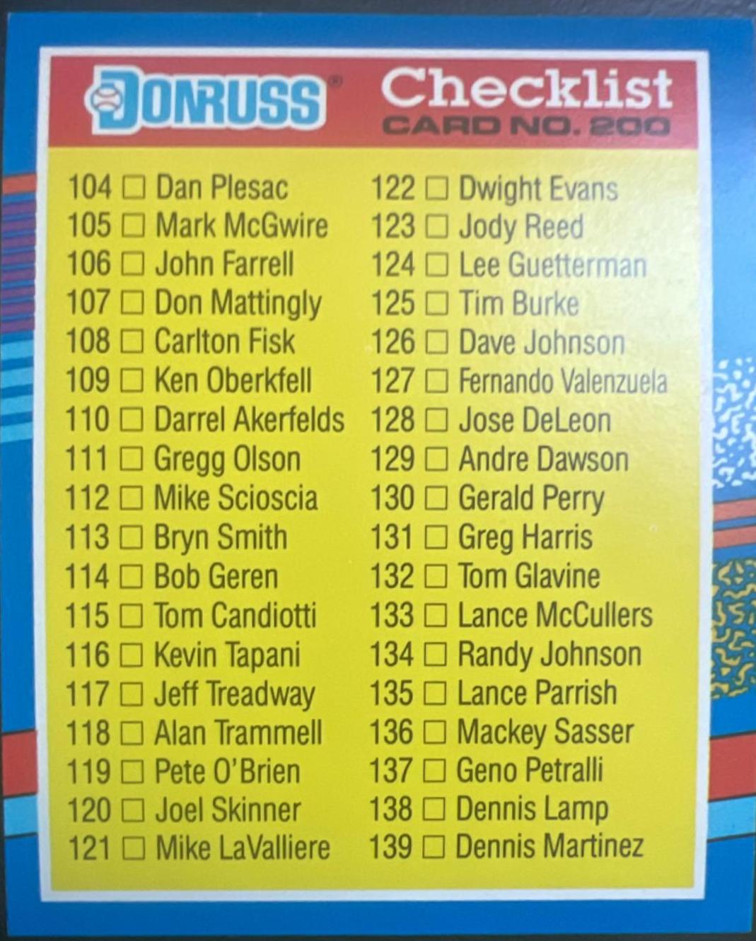 Checklist 104-179 #200