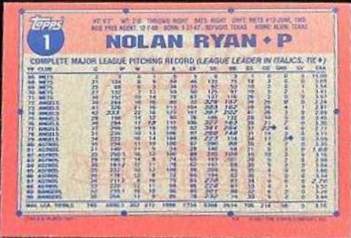 Nolan Ryan [Blank Front] #1