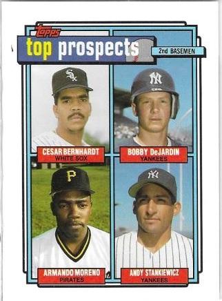 1992 Top Prospects 2nd Basemen: Cesar Bernhardt / Bobby DeJardin / Armando Moreno / Andy Stankiewicz #179