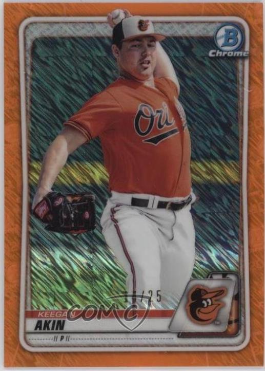 Keegan Akin [Orange Shimmer Refractor] #BCP-196