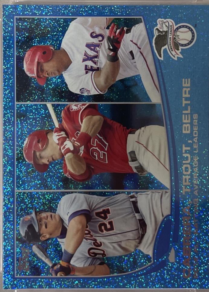 Adrian Beltre, Miguel Cabrera, Mike Trout [Silver Slate Framed] #294