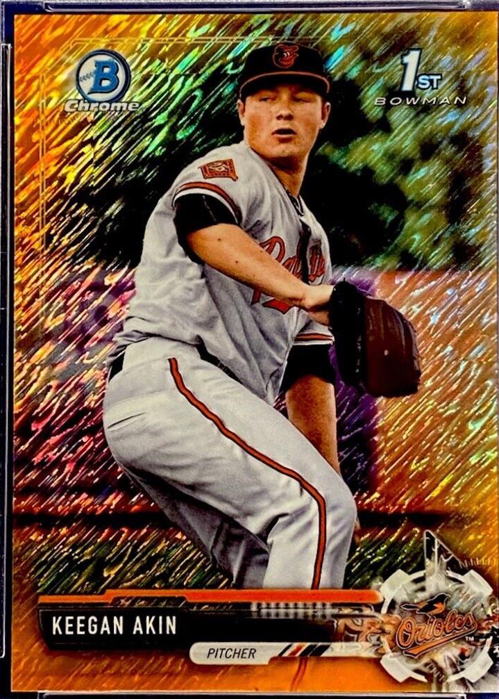 Keegan Akin [Orange Shimmer Refractor] #BCP-236