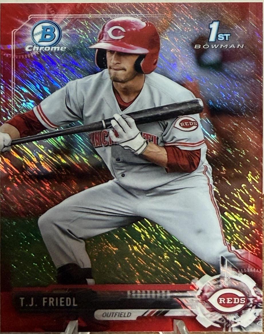 T.J. Friedl [Red Shimmer Refractor] #BCP-71