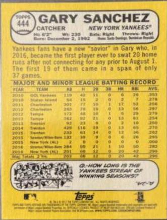 Gary Sanchez [Bright Yellow Back] #444