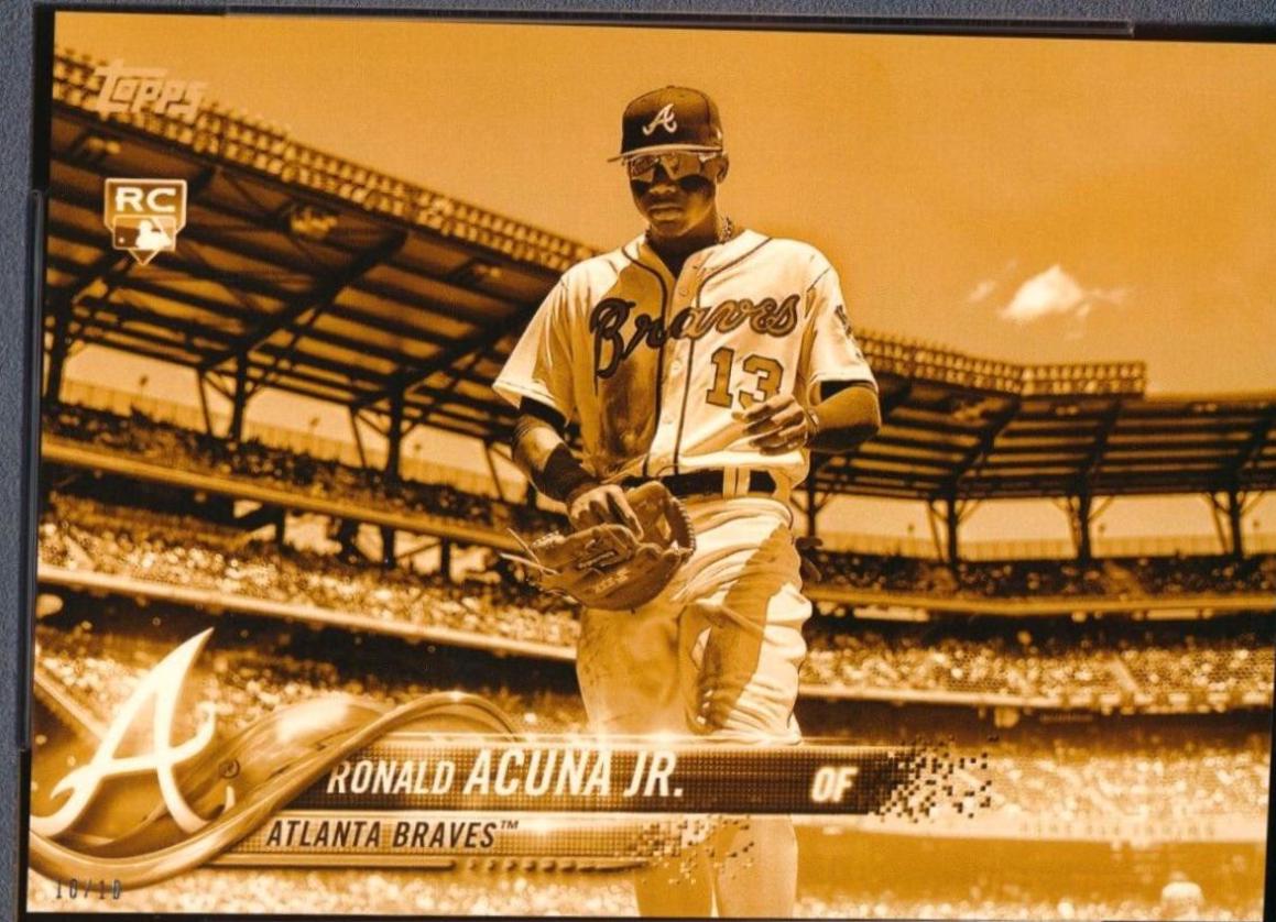 Ronald Acuna Jr. [With Bat 5X7 Gold] #US250