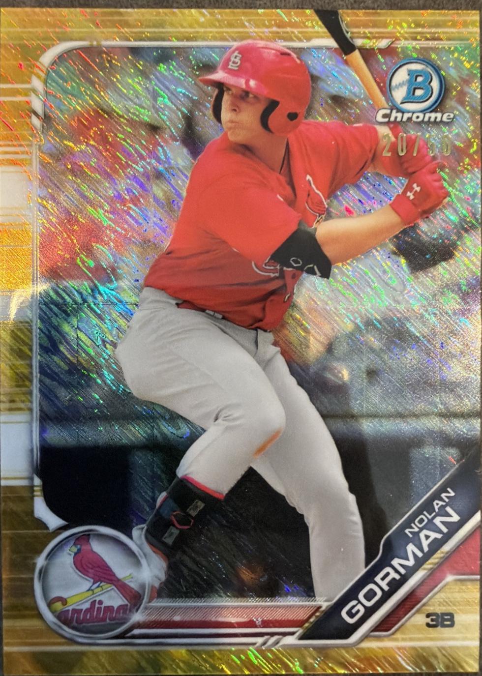 Nolan Gorman [Gold Shimmer Refractor] #BCP-221