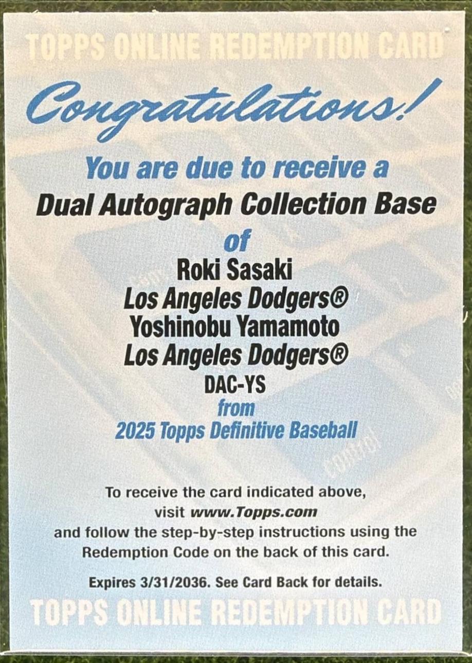 Yoshinobu Yamamoto / Roki Sasaki #DAC-YS