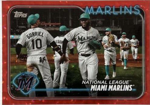 Miami Marlins [Red Crackle Foil] #252