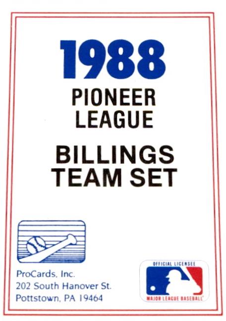 Billings Mustangs Checklist