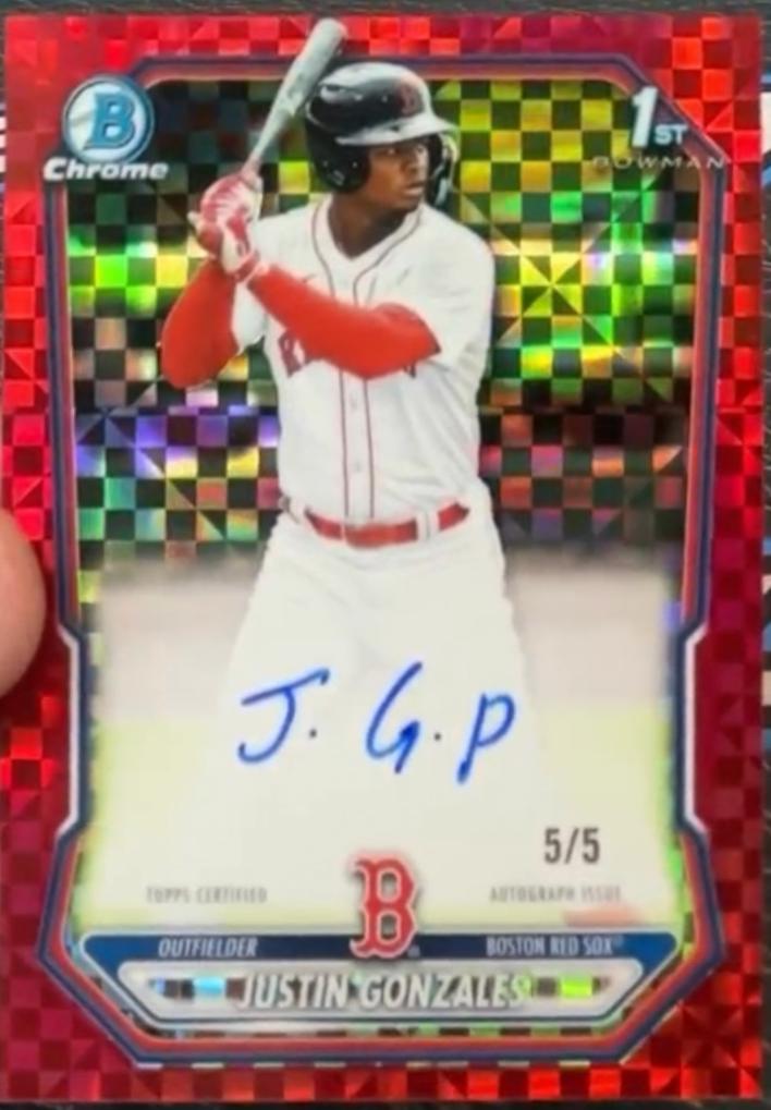 Justin Gonzales [Red X-Fractor] #CPA-JG