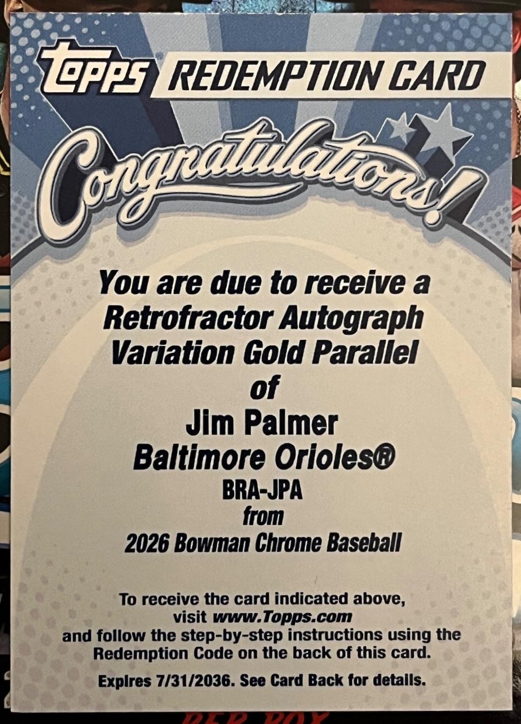 Jim Palmer [Gold] #BRA-JPA
