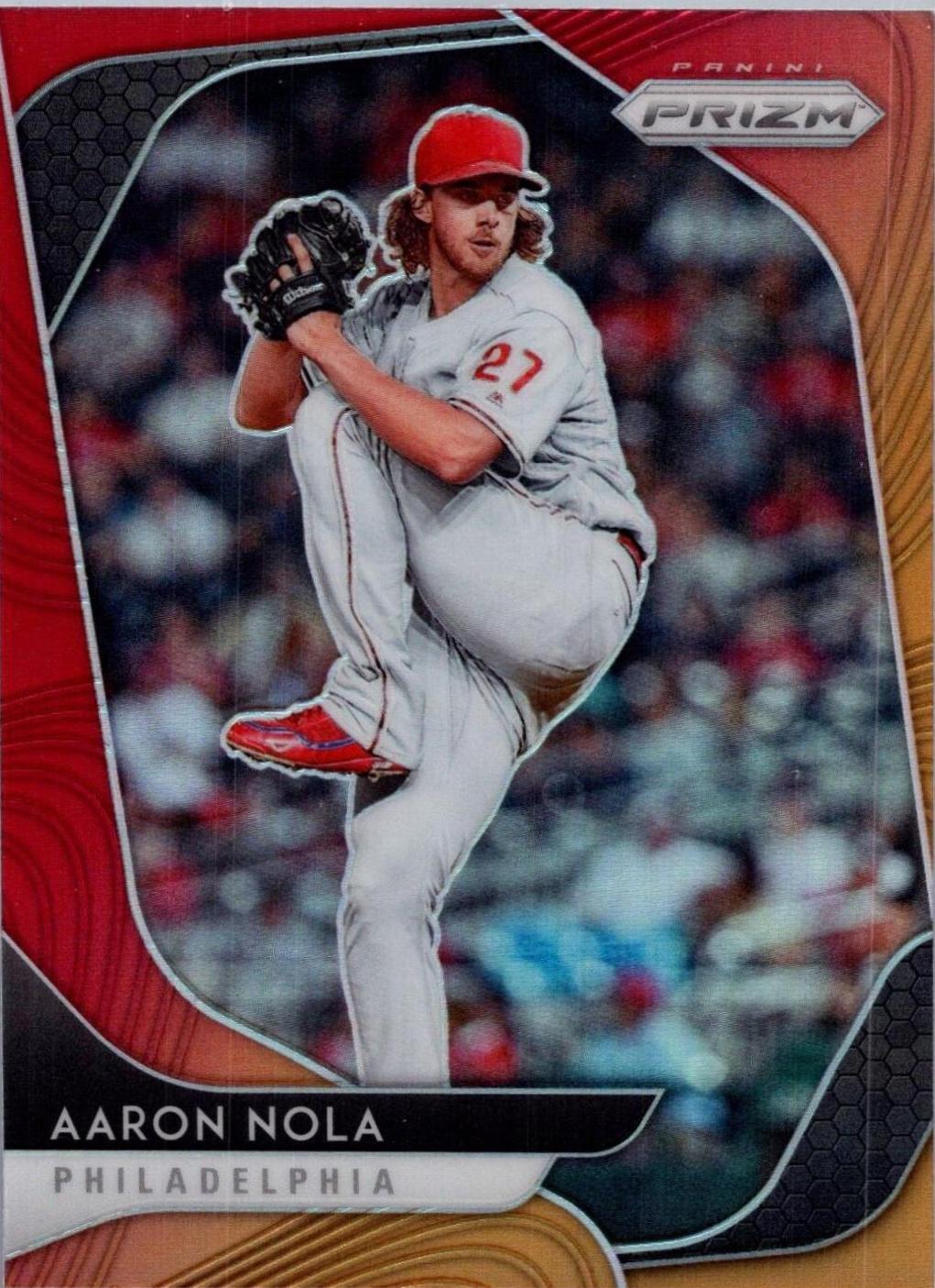 Aaron Nola [Red Orange Prizm] #55