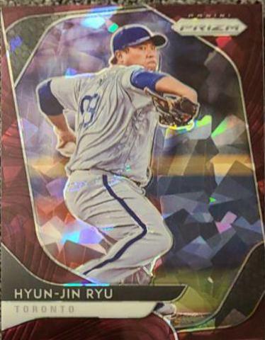 Hyun Jin Ryu [Burgundy Cracked Ice Prizm] #92
