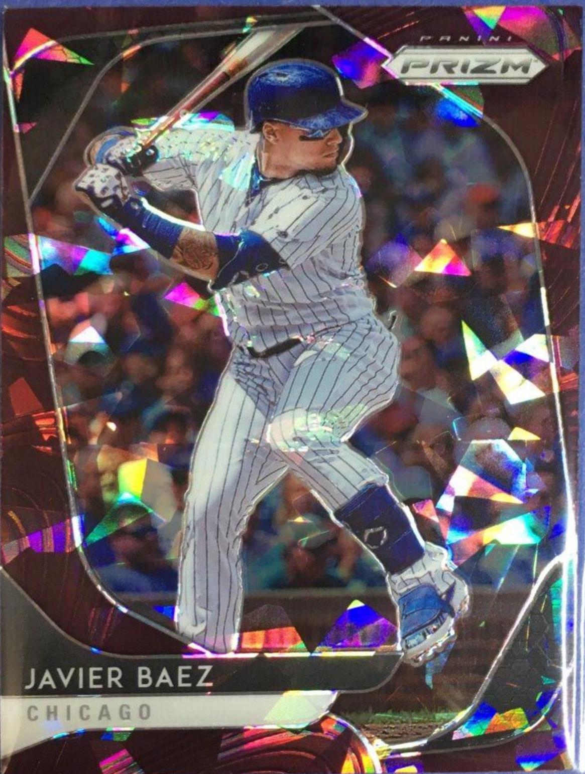 Javier Baez [Burgundy Cracked Ice Prizm] #180
