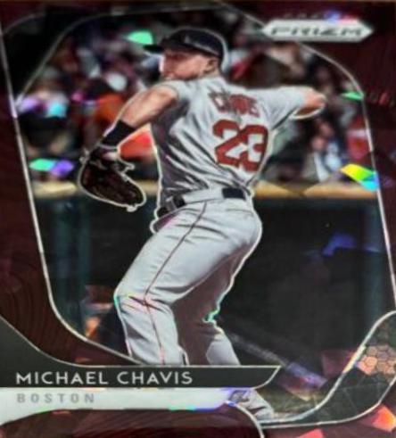 Michael Chavis [Burgundy Cracked Ice Prizm] #91