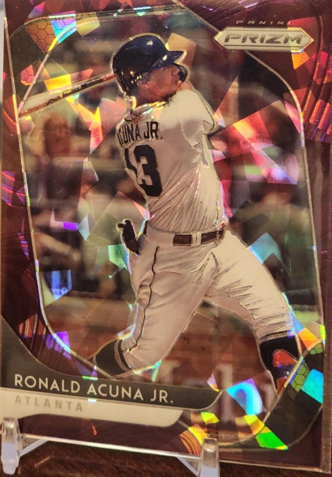 Ronald Acuna Jr. [Burgundy Cracked Ice Prizm] #184