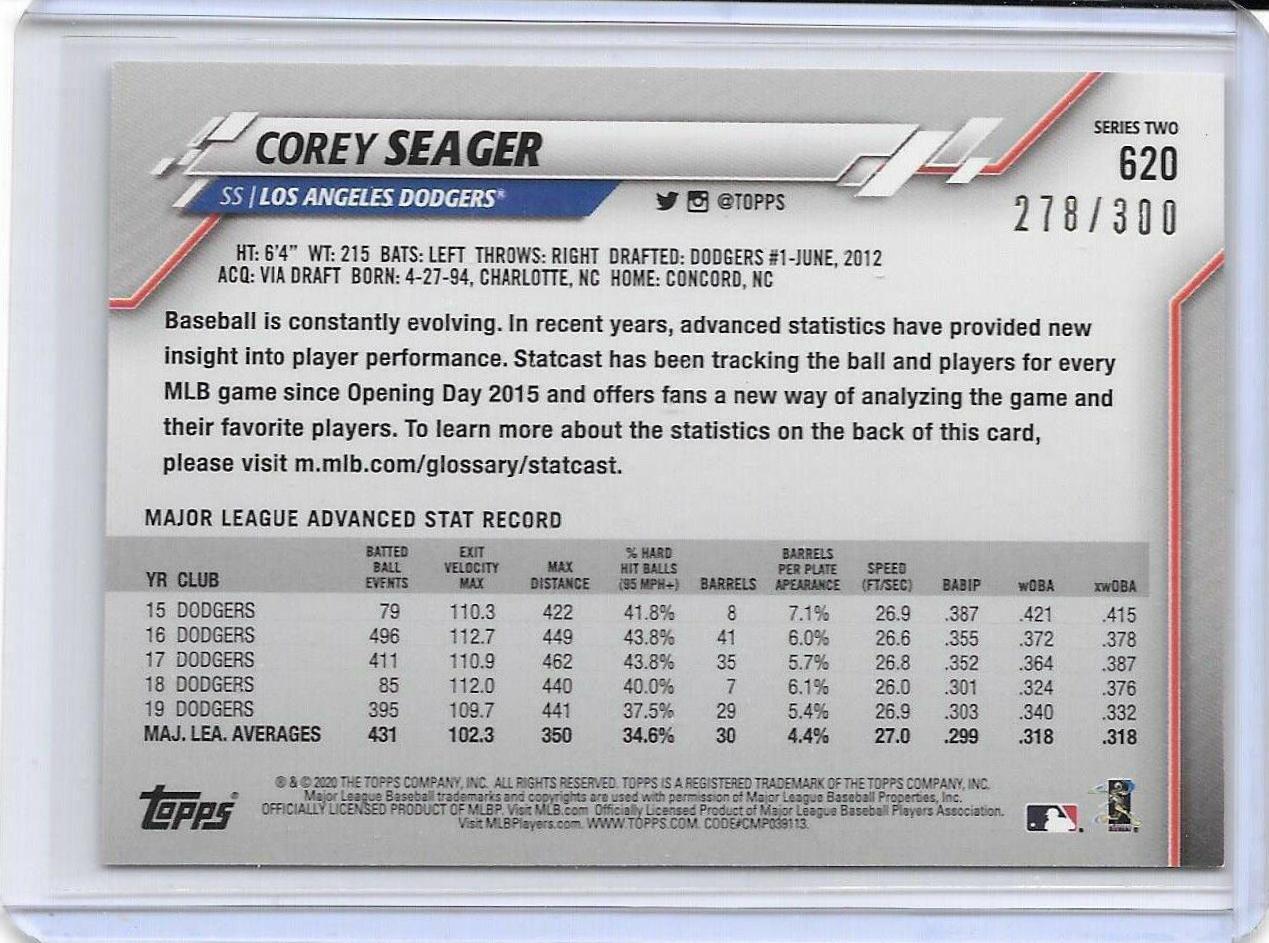 Corey Seager [Advanced Stat] #620
