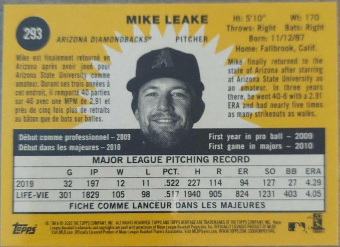 Mike Leake [French Text] #293
