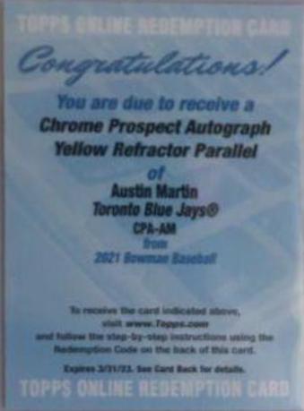Austin Martin [Yellow Refractor] #CPA-AM