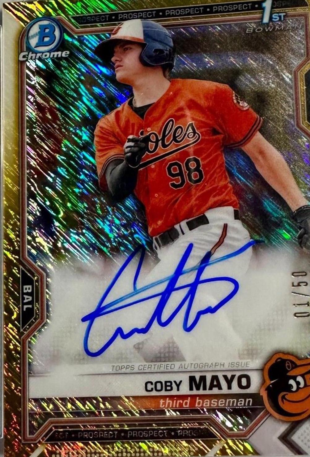 Coby Mayo [Gold Shimmer Refractor] #CPA-CMA