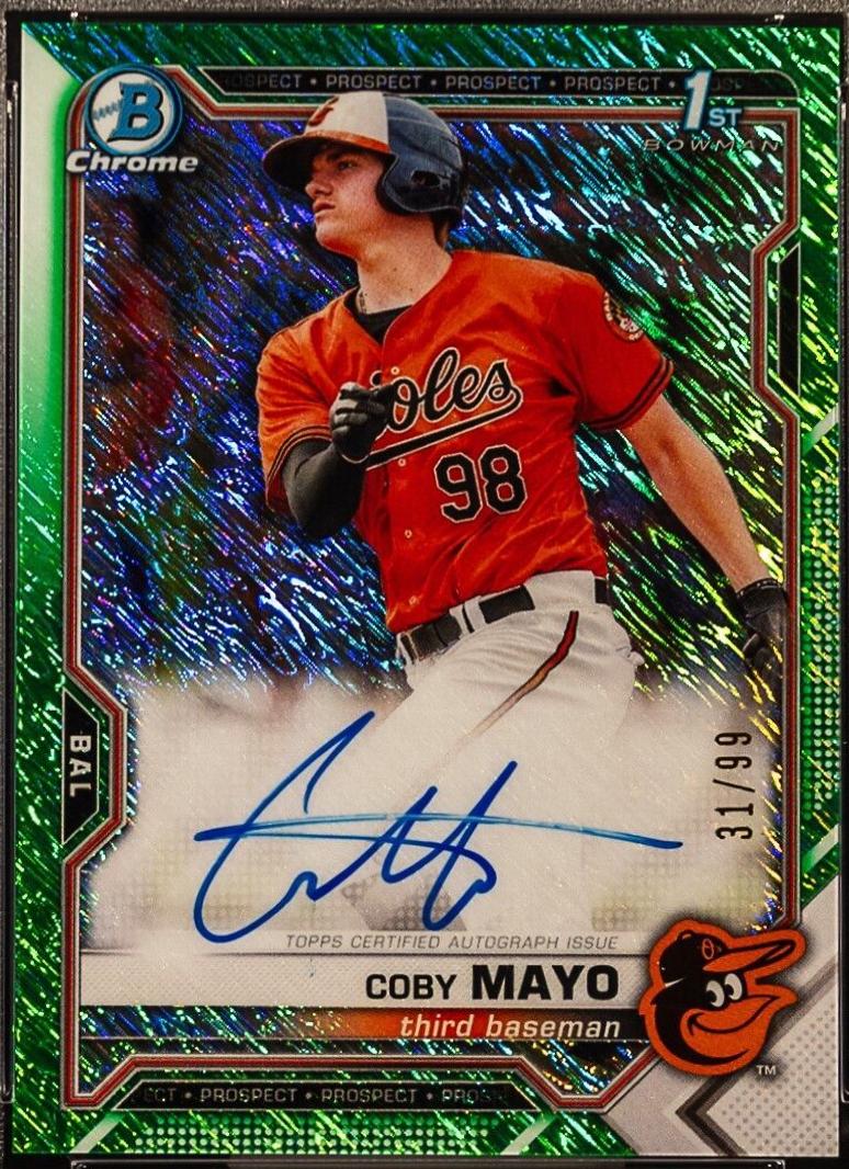 Coby Mayo [Green Shimmer Refractor] #CPA-CMA
