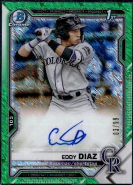 Eddy Diaz [Green Shimmer Refractor] #CPA-ED