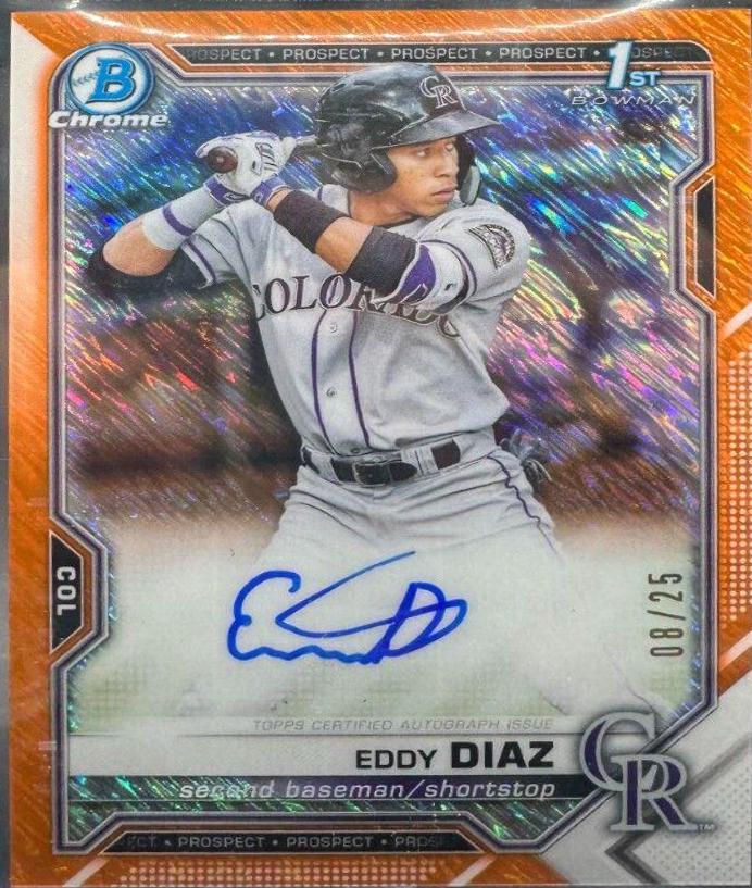 Eddy Diaz [Orange Shimmer Refractor] #CPA-ED