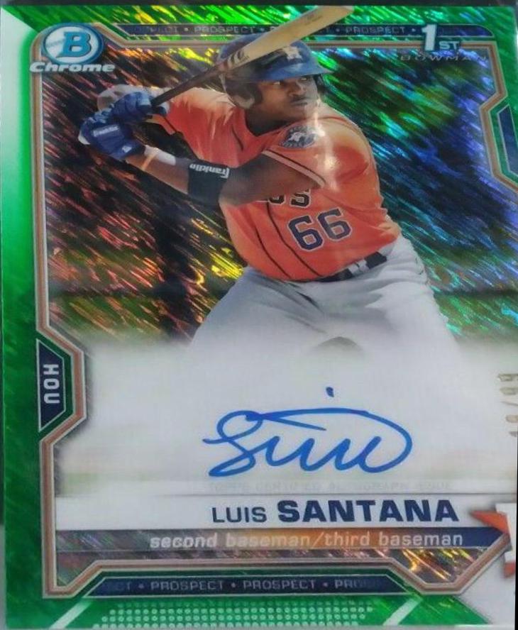 Luis Santana [Green Shimmer Refractor] #CPA-LS