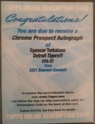 Spencer Torkelson #CPA-ST