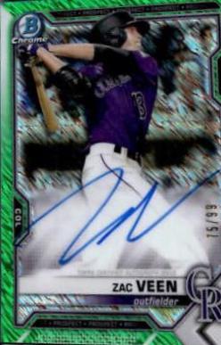 Zac Veen [Green Shimmer Refractor] #CPA-ZV