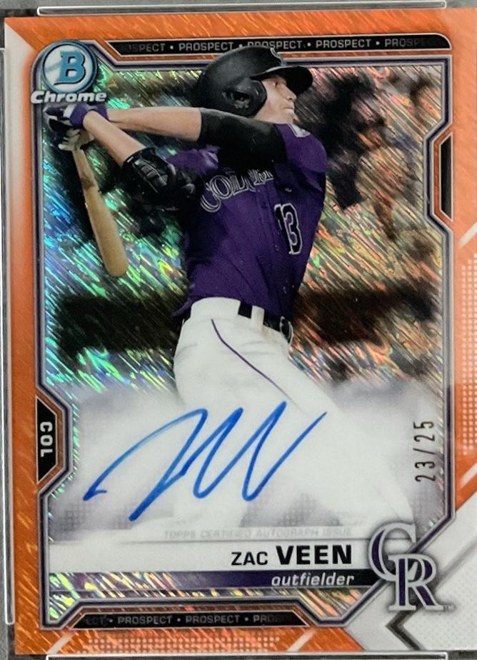Zac Veen [Orange Shimmer Refractor] #CPA-ZV
