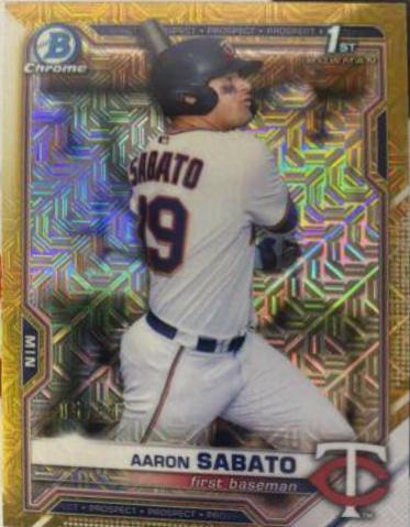 Aaron Sabato [Gold Refractor Mega Box Mojo] #BCP-125
