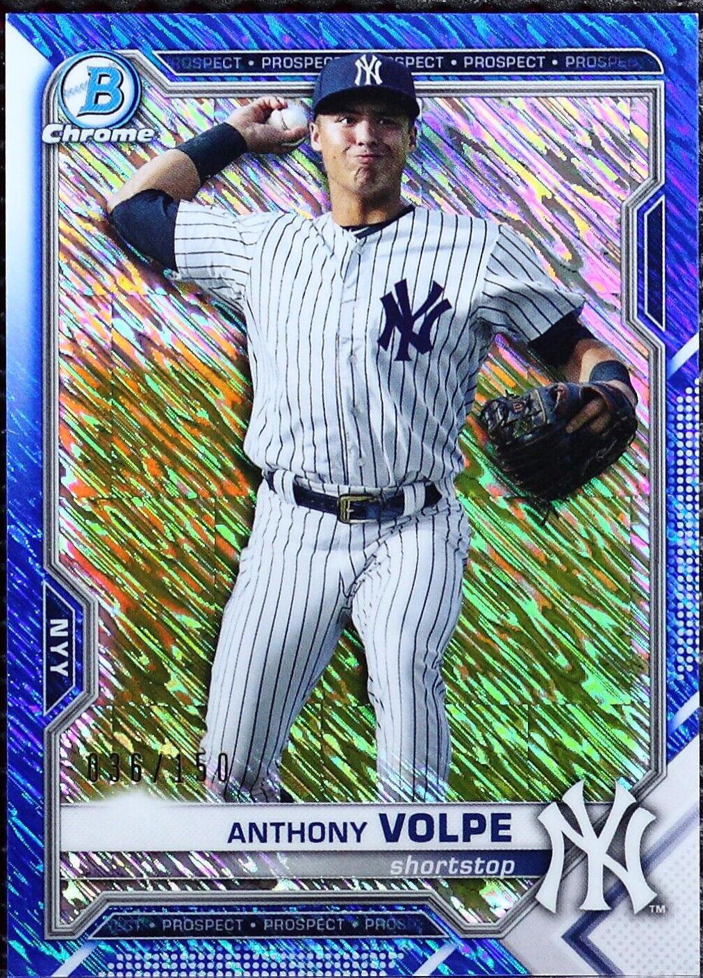 Anthony Volpe [Blue Shimmer Refractor] #BCP-85
