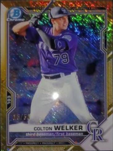 Colton Welker [Gold Shimmer Refractor] #BCP-15