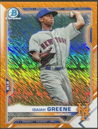 Isaiah Greene [Orange Shimmer Refractor] #BCP-62