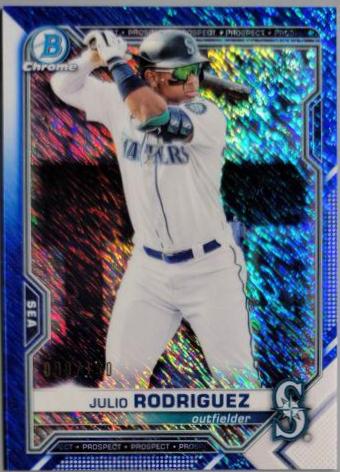 Julio Rodriguez [Blue Shimmer Refractor] #BCP-86