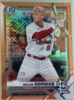 Nolan Gorman [Orange Refractor Mega Box Mojo] #BCP-90