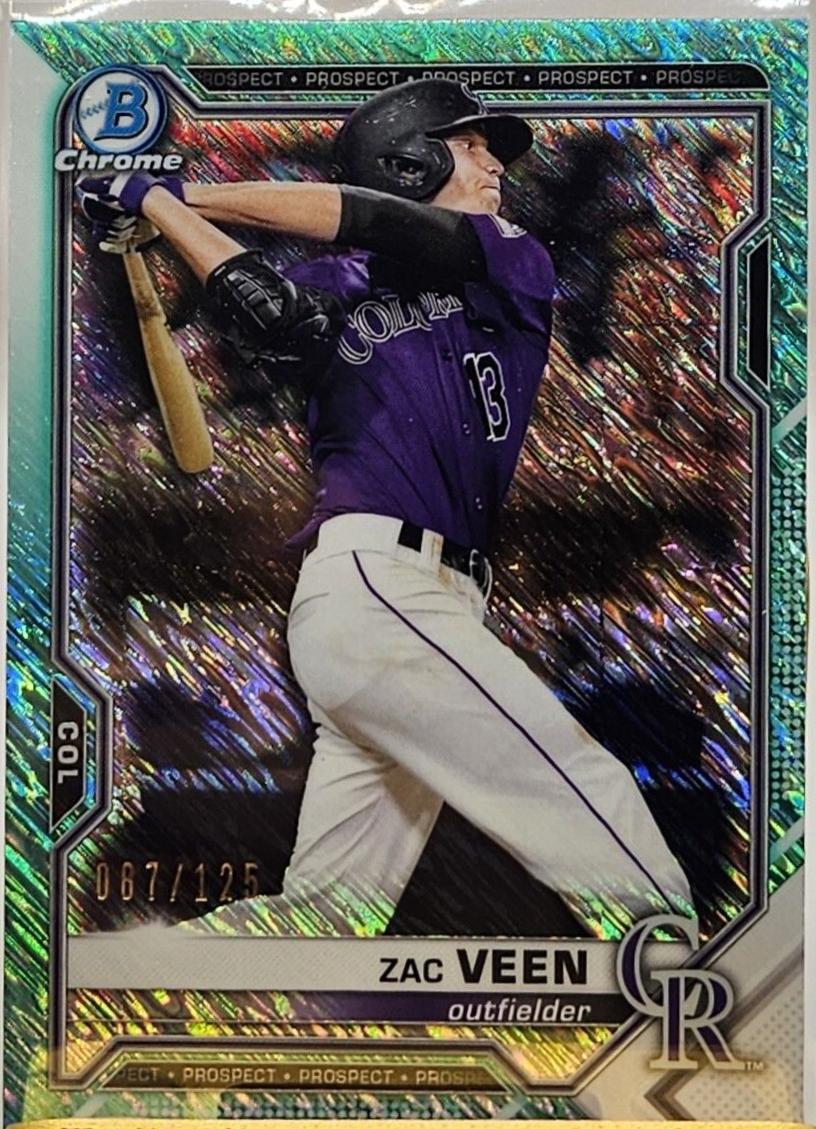 Zac Veen [Aqua Shimmer Refractor] #BCP-3